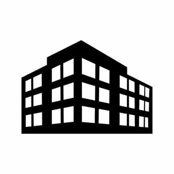 City building silhouette vector. Building silhouette can be used as icon, symbol or sign. Building icon vector for design of city, town or apartment