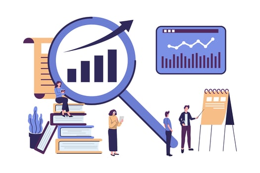 analysis of the evolutionary scale, analysis of the strategic infographic flat vector illustration