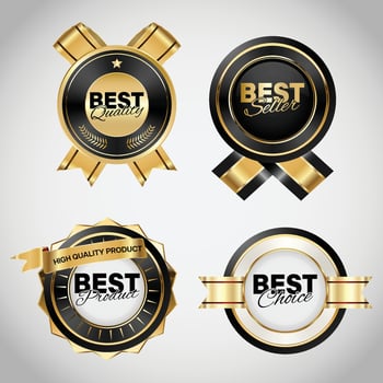 Luxury golden black badges and labels. Retro vintage circle badge design vector