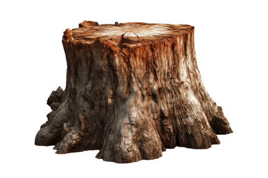 AI generated Tree stump isolated transparent png AI generated