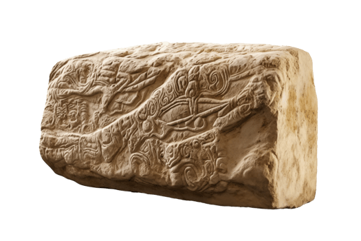 AI generated Chiseled stone antique transparent png AI generated