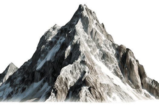 AI generated Rugged mountain peak isolated transparent png AI generated