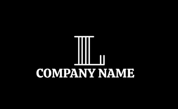modern letter L typography logo. black background vector