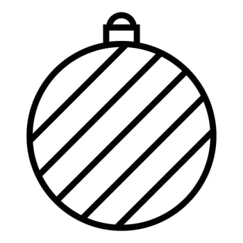 Christmas ball icon. black line art vector isolated on white background. winter decoration design, christmas tree and new year.