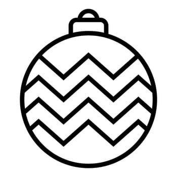 Christmas ball icon. black line art vector isolated on white background. winter decoration design, christmas tree and new year.