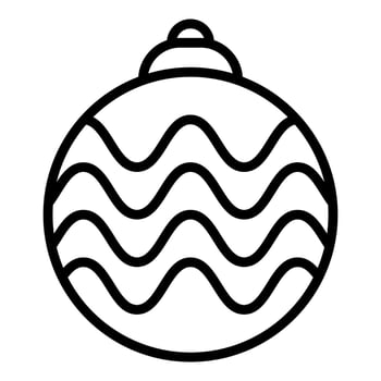 Christmas ball icon. black line art vector isolated on white background. winter decoration design, christmas tree and new year.