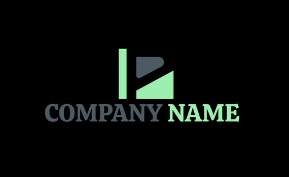 modern letter P typography logo. black background vector