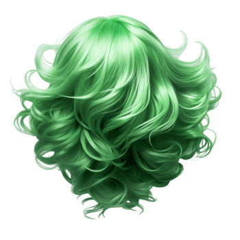 AI generated Butterfly Wavy Lush Hair in Green png