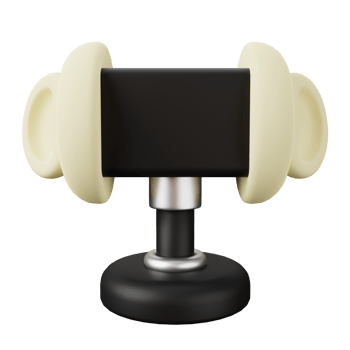 Ear Shaped ASMR Microphone 3D Illustration png