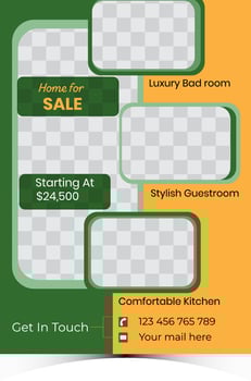 Real estate home for sale flyer design vector