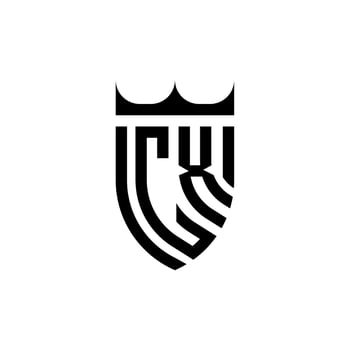 CX crown shield initial luxury and royal logo concept vector