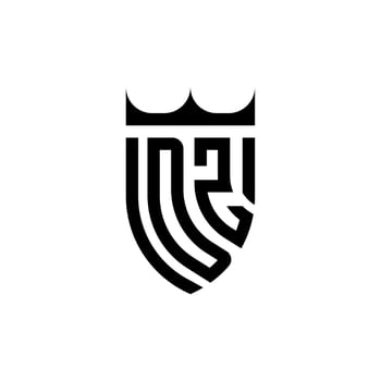 DZ crown shield initial luxury and royal logo concept vector