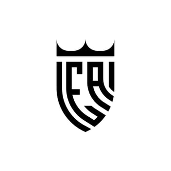 EA crown shield initial luxury and royal logo concept vector