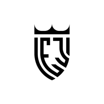 EJ crown shield initial luxury and royal logo concept vector