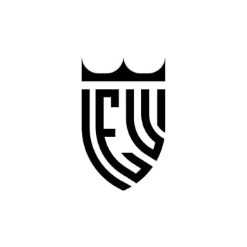 EU crown shield initial luxury and royal logo concept vector