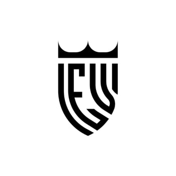 EV crown shield initial luxury and royal logo concept vector