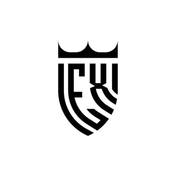 EX crown shield initial luxury and royal logo concept vector