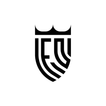 FO crown shield initial luxury and royal logo concept vector