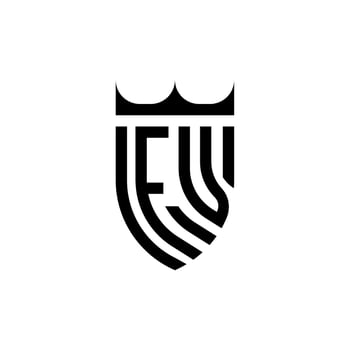FV crown shield initial luxury and royal logo concept vector