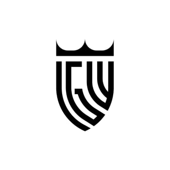 GW crown shield initial luxury and royal logo concept vector