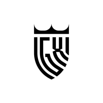 GX crown shield initial luxury and royal logo concept vector