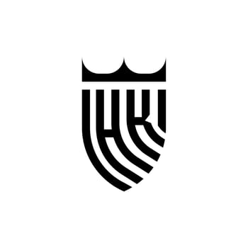 HK crown shield initial luxury and royal logo concept vector
