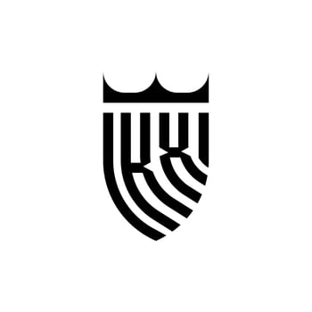 KX crown shield initial luxury and royal logo concept vector