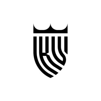 KV crown shield initial luxury and royal logo concept vector