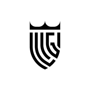 LG crown shield initial luxury and royal logo concept vector