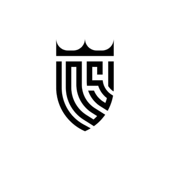 OS crown shield initial luxury and royal logo concept vector