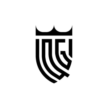 QG crown shield initial luxury and royal logo concept vector