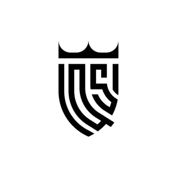 QS crown shield initial luxury and royal logo concept vector