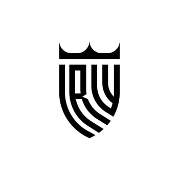 RW crown shield initial luxury and royal logo concept vector