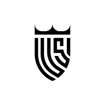 US crown shield initial luxury and royal logo concept vector