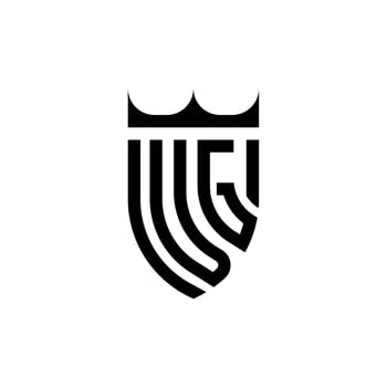 VG crown shield initial luxury and royal logo concept vector