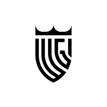 WG crown shield initial luxury and royal logo concept vector