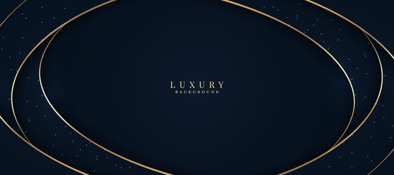 Luxurious dark blue background with sparkling gold and glitter. modern elegant abstract background vector