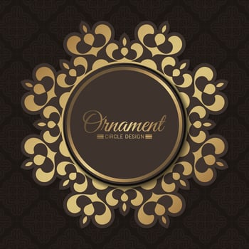 luxury ornament circle border design card vector