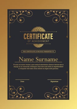 Achievement certificate best award diploma vector