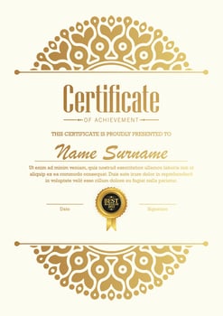 Achievement certificate best award diploma vector