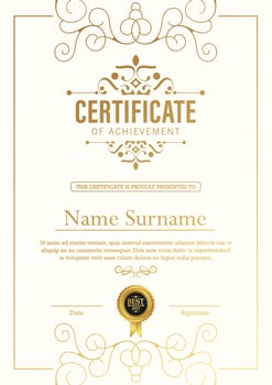 Achievement certificate best award diploma vector