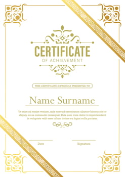 Achievement certificate best award diploma vector
