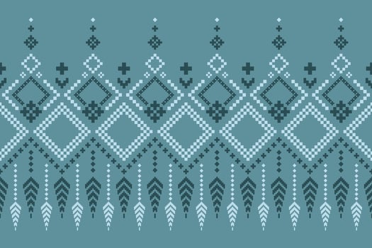 Indigo navy blue geometric traditional ethnic pattern Ikat seamless pattern border abstract design for fabric print cloth dress carpet curtains and sarong Aztec African Indian Indonesian vector