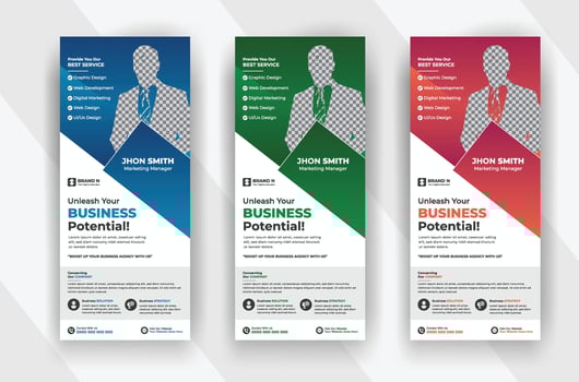 Modern business conference agency roll up standee banner template for your professional business agency vector