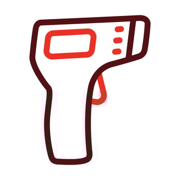 Thermometer Gun Vector Thick Line Two Color Icons For Personal And Commercial Use.