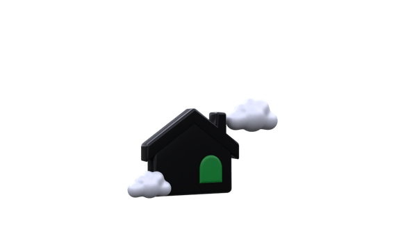 unique 3d rendering black cloud home icon isolated.Trendy and modern in 3d style. png