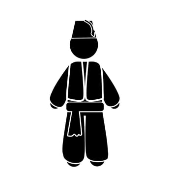 Turkiye culture vector illustration, Korean traditional clothing