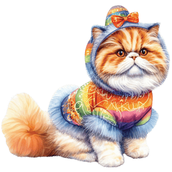 Cute pets in festive costumes, AI Generated png
