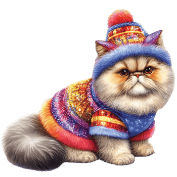 Cute pets in festive costumes, AI Generated png