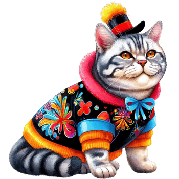 Cute pets in festive costumes, AI Generated png